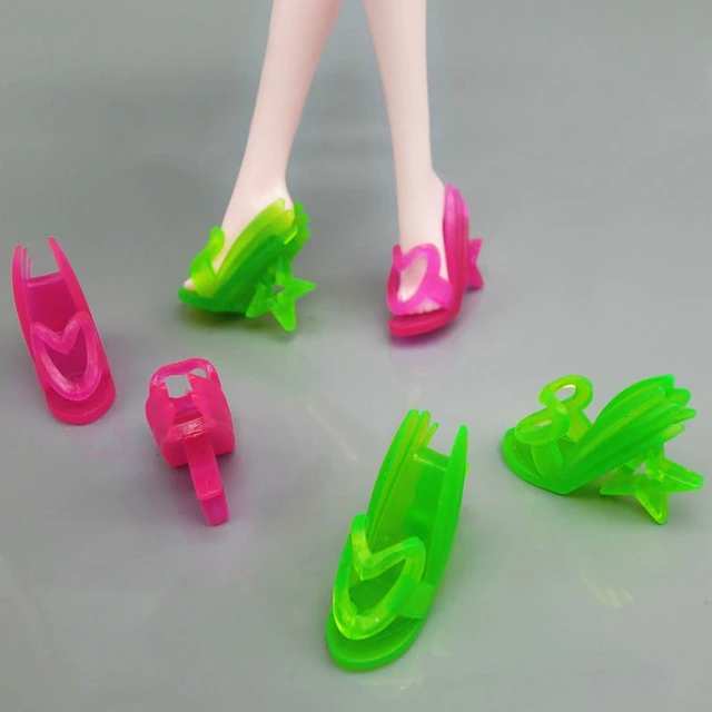 60 Pairs/set Fashion Heels Sandals Designs Xmas Doll Shoes for Barbie Dolls  Toy