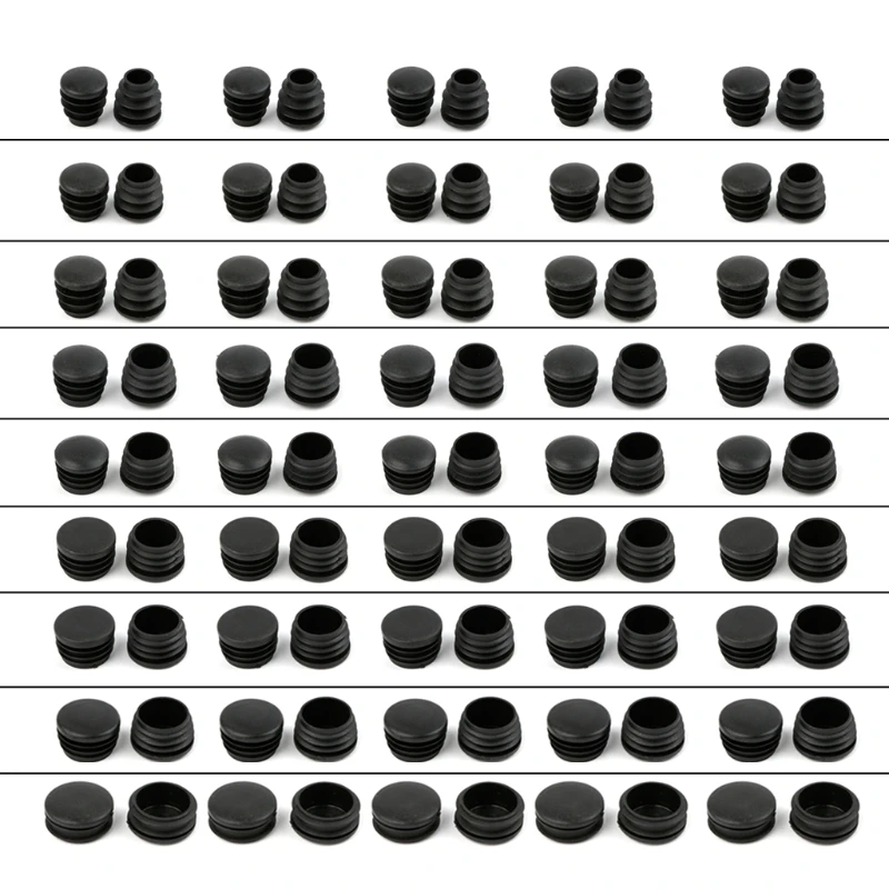 

10Pcs Black Plastic Furniture Leg Plug Blanking End Cap Bung For Round Pipe Tube #612