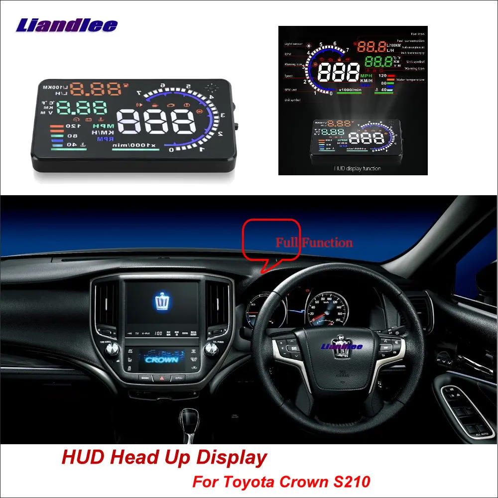 

Liandlee Car HUD Head Up Display For Toyota Crown C-HR S210 2012-2018 Safe Driving Screen Full Function OBD Projector Windshield