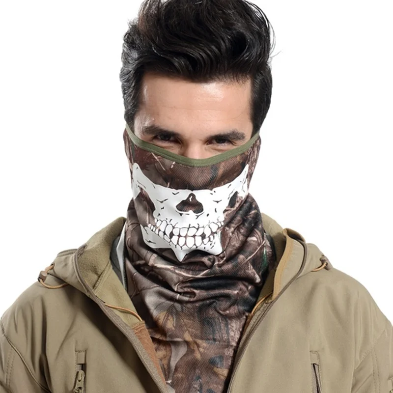 Skull Bandana Paintball Face Mask Head wear Python Camouflage Tactical