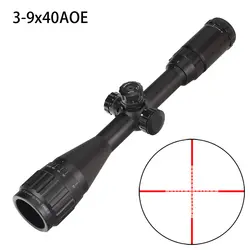 Охотничий 3-9X40 AO Riflescope тактический оптический прицел полный размер Mil Dot красный зеленый синий llluminate Reticle Turrets Lock Rifle Scope