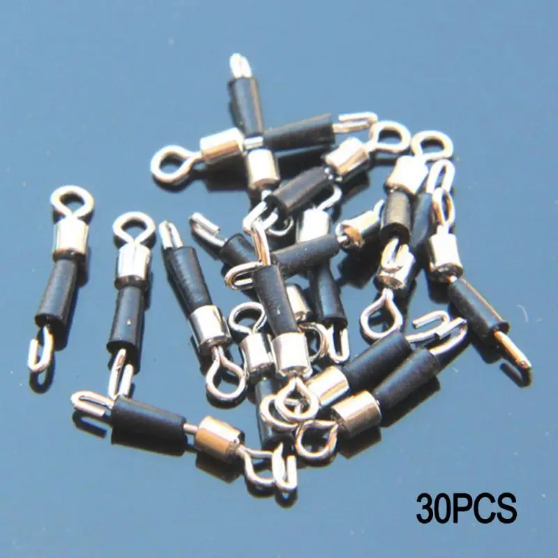 

30PCS/Lot Fishing Connector 2 Size Sub-line clip Rolling Fishing Swivels Fishing Tackle Accessories