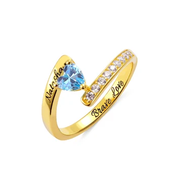 

Wholesale Personalized Name Ring Crystal Wedding Rings Women's Engagement Rings Promise Ring Jewelry