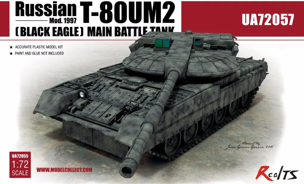 

RealTS Modelcollect UA72057 1/72 Russian T-80UM2 (Black eagle) Main Battle Tank