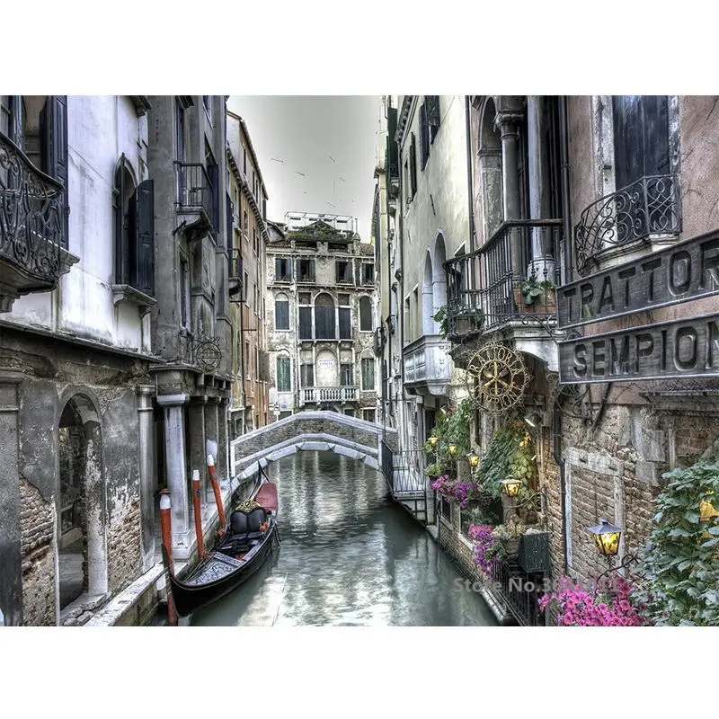 

DIY Framed City Landscape DIY Oil Painting By Numbers Canvas Painting For Wedding Decoration Home Decor Drop Shipping RA3211