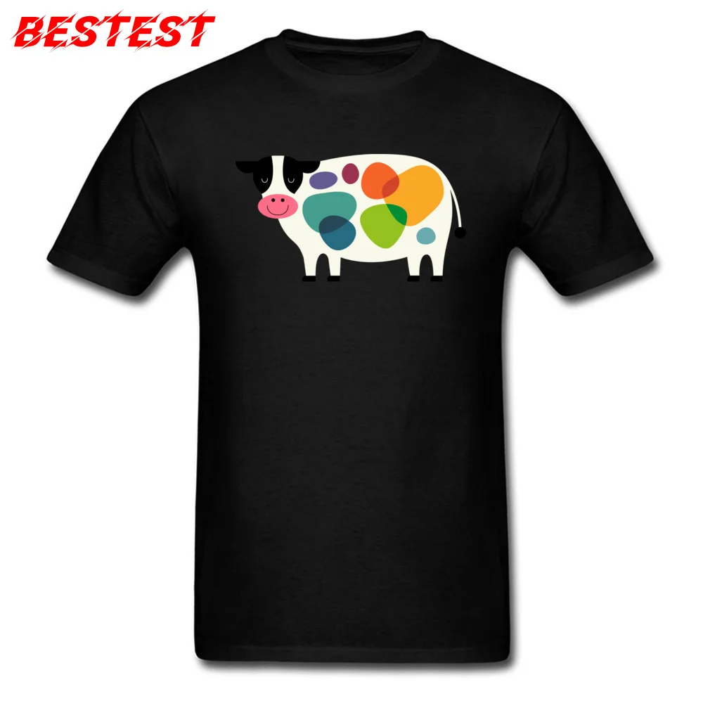 Awesome Cow Tshirts Casual Short Sleeve Company Crewneck 100% Cotton Tops Tees Design Tops & Tees for Men Summer Awesome Cow black