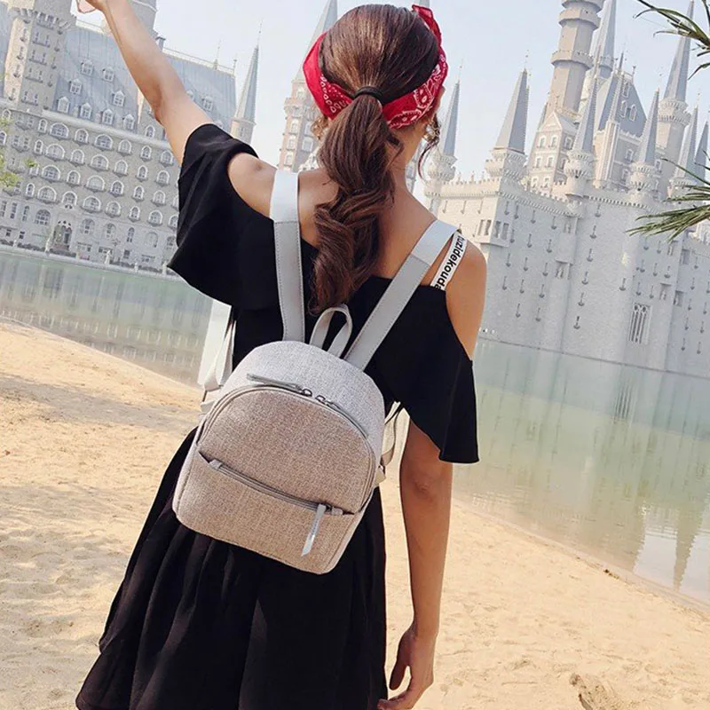 New Women Fahsion Canvas Backpacks Student Travel Female Casual Shoulder Bags Lady Weave Mochila Holiday Knit Back Pack BP3015 (14)