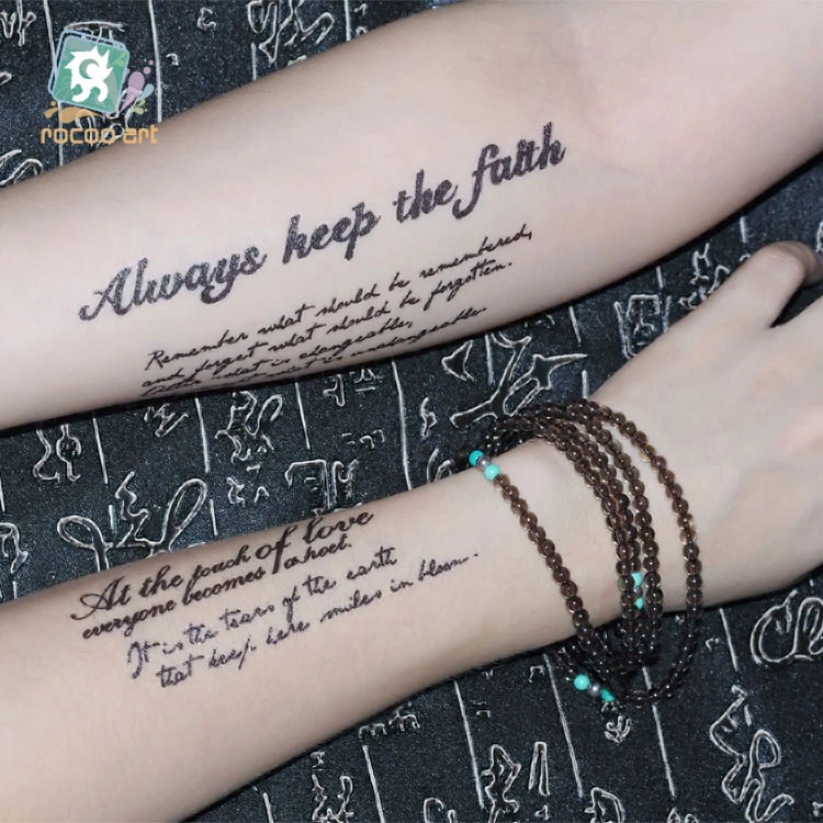 كلمة وشم مؤقت للرجال نمط عربي أسود حروف ريشة نقل المياه على الصدر ذراع مزيف Tattoo Sticker Fake Armbody Art Aliexpress