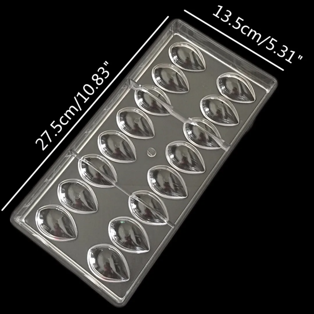Hot Selling Polycarbonate Cocoa chocolate Molds 3D Coffee Bean Jelly Moulds Soft Sweets Water Drop Plastic Mould DIY Candy Tool