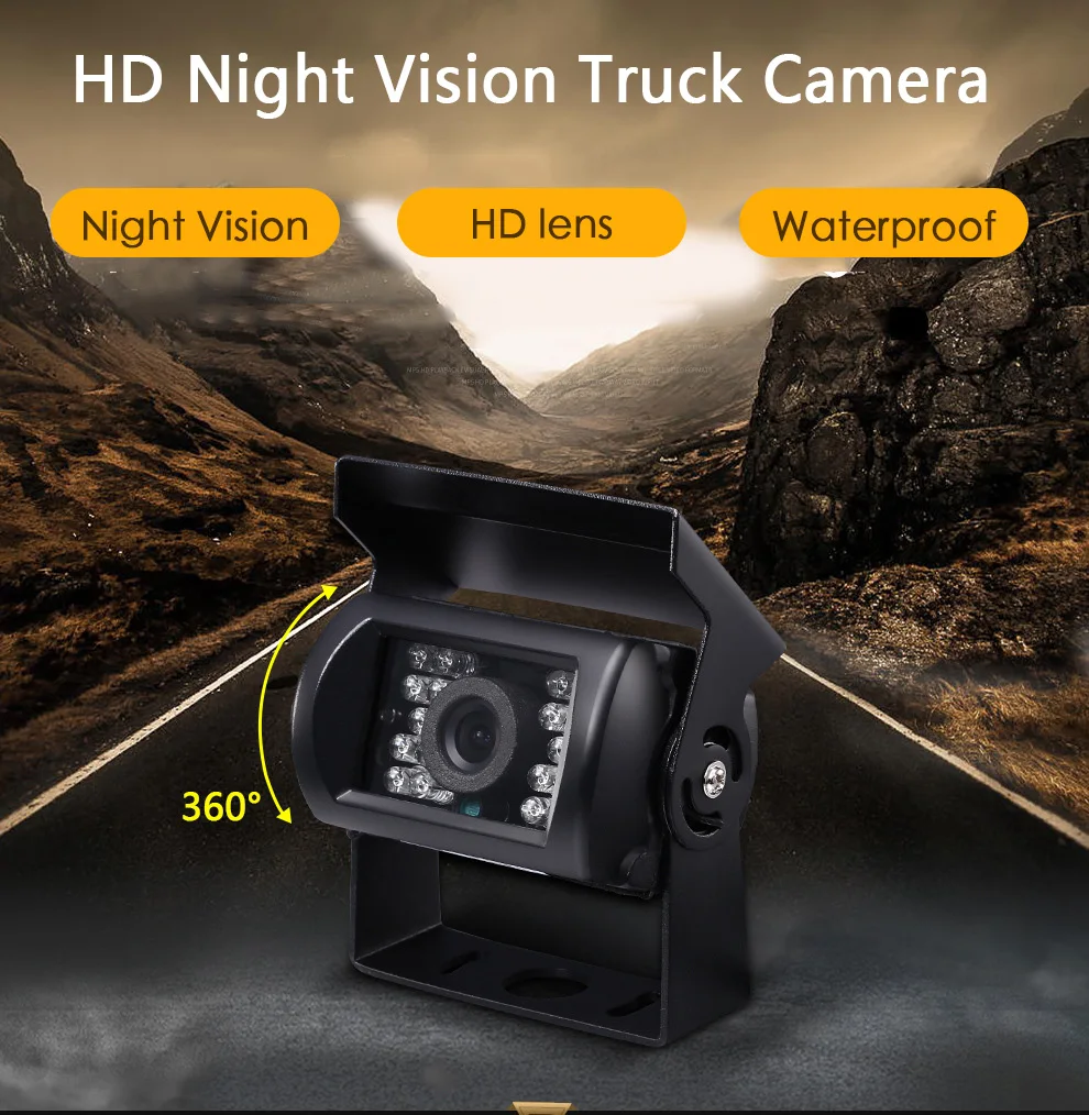 Car IR Night Vision Camera Support Bus LED Rear View Camera HD Monitor for Truck Trailer Park Reversing Camera Auto Accessories