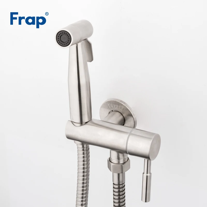 Frap New Arrival Wall Mounted Brushed Bidet Sprayer Set Kit 304