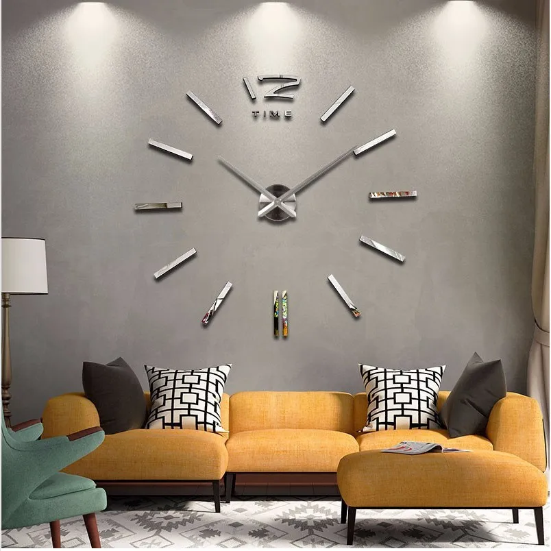 Новинка, распродажа, настенные часы, часы reloj de pared, 3d, сделай сам, акриловые зеркальные наклейки, кварцевые, Современное украшение для дома