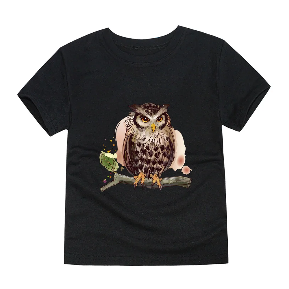 

Heat Transfer Boys Owl 3D Printing T Shirts Kids Cotton Short SLeeve Tees Baby Boy Clothes Summer Tshirts for Boys