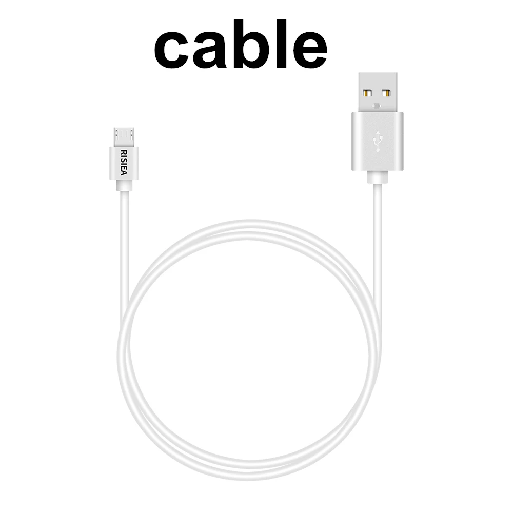 cable RISIEA 2A USB EU аккумулятор+ микро USB кабель для Samsung galaxy S4 S3 S5 S6 S7 Huawei, xiaomi redmi meizu LG Sony - Тип штекера: cable