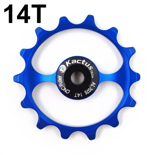 11 speed ceramic carbon fiber bicycle rear derailleur guide bike wheel pulleys Bearing Jockey pulley wheel set bicycle parts - Цвет: 14T BLUE