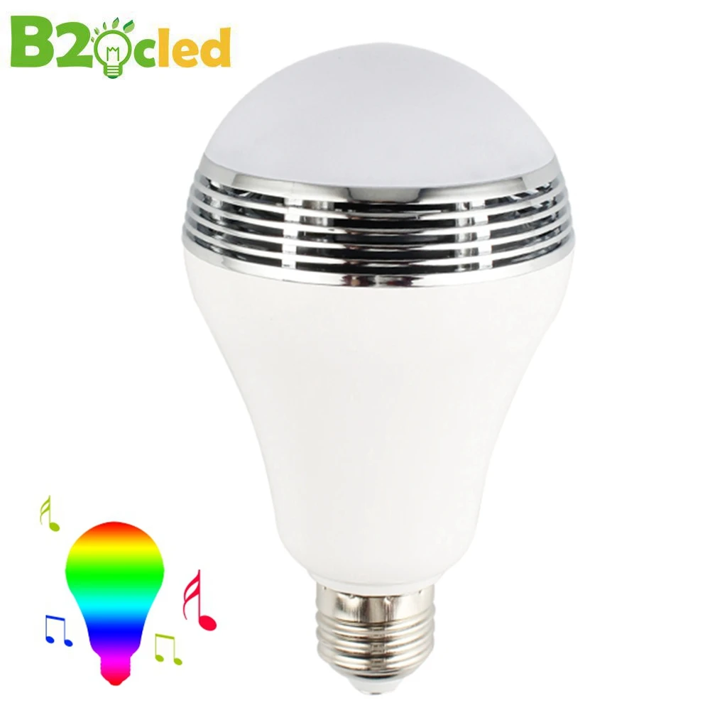 Smart dimmable E27 RGB LED Bluetooth speaker bulb mobile APP control