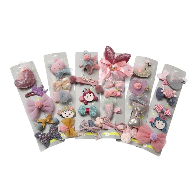 

Hot Selling 5pcs/Set Bow Hair Clip Headwear Set Lovely Kids Crown Baby Hair Accessories Barrettes Kids Hairpin Newly Fashion A