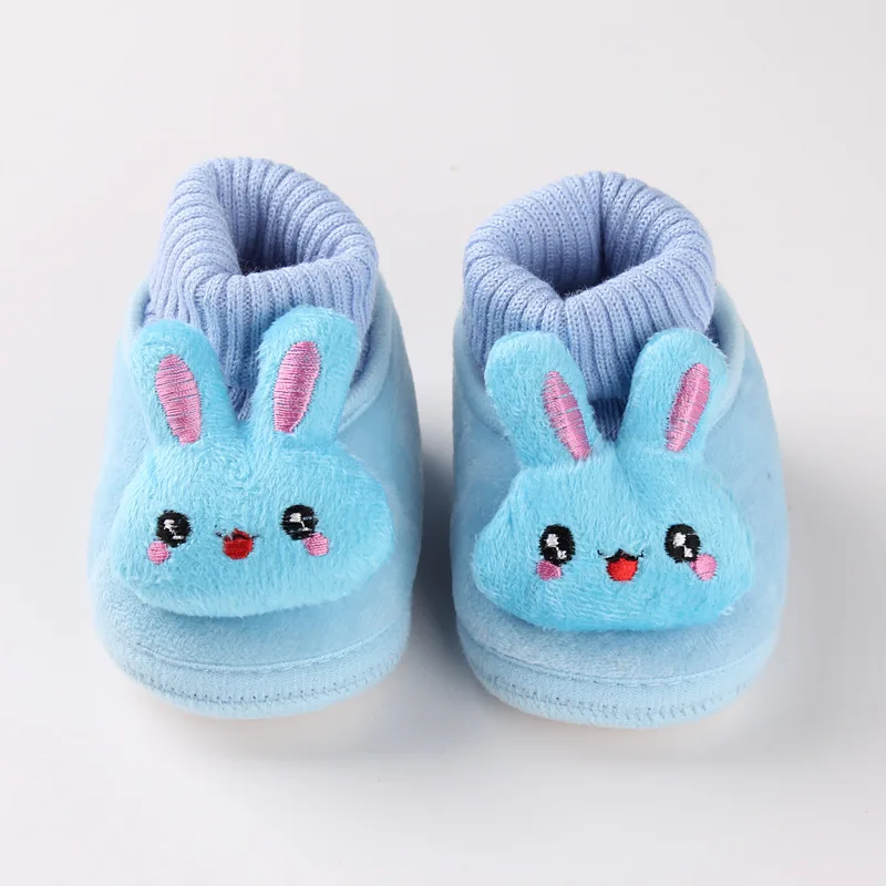 Зимний, утепленный, для детей хлопковая обувь; верхний материал из партии волос милый розовый кролик, комплект одежды для маленьких мальчиков и обувь для девочек