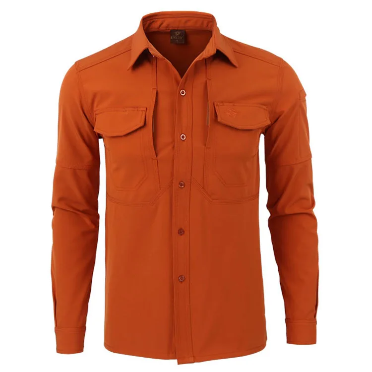 Зимние мужские тактические рубашки из флиса софтшелл для активного отдыха, спортивные пальто, мужские треккинговые, походные, альпинистские, охотничьи термо рубашки A63005 - Цвет: Orange