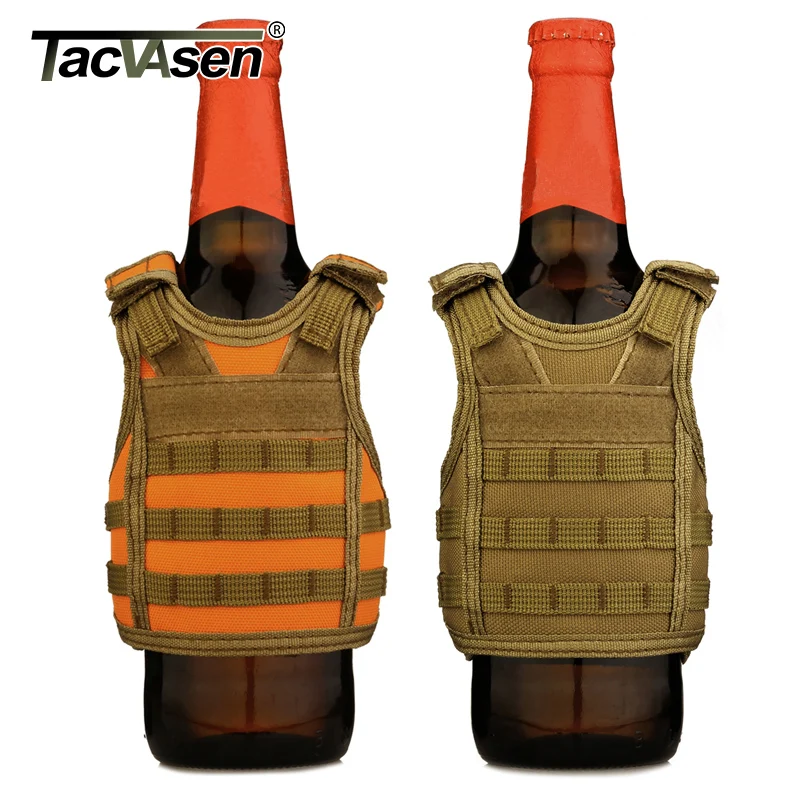 

TACVASEN Tactical Mini Vest Miniature Nylon Beer Bottle Molle Equipment Accessories Airsoft Hunt Shoot Bottle Chirstmas Gift