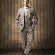 Новое поступление костюм жениха смокинги для жениха хаки мужские костюмы для шафера блейзер(куртка+ брюки+ жилет) B948