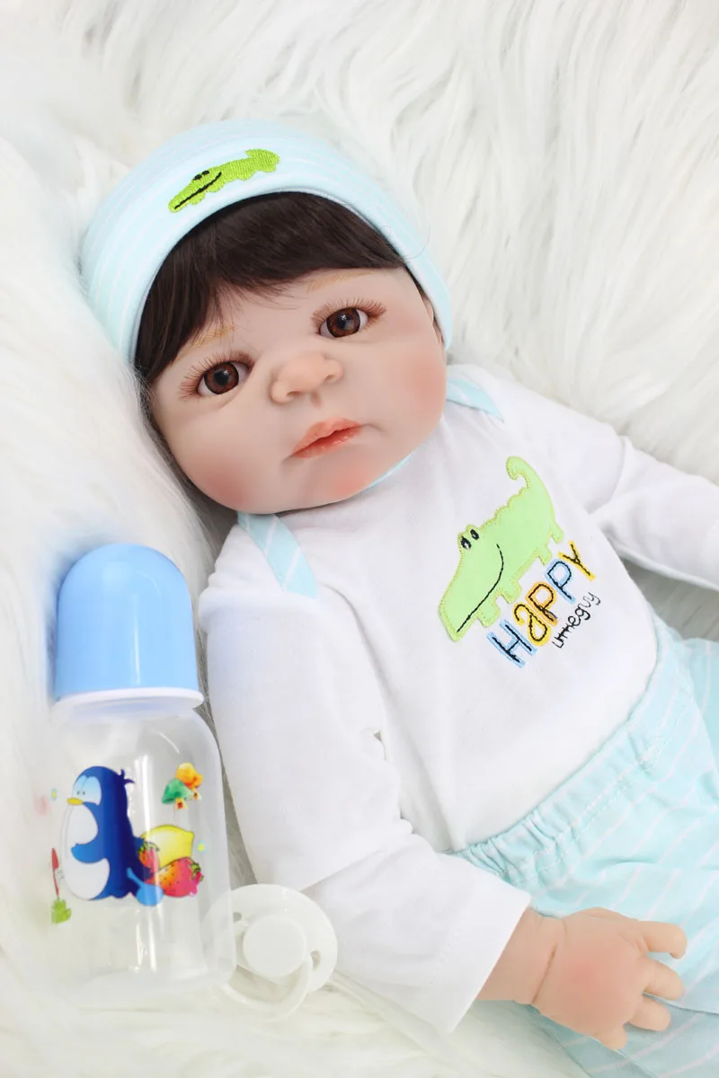 BZDOLL 55 см Полный Силиконовые Винил средства ухода за кожей Reborn младенцев 22 "реалистичные новорожденных куклы для мальчиков и девочек рост