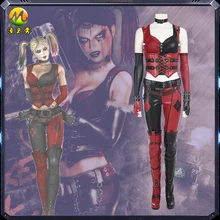 Batman Arkham Knight Harley Quinn Cosplay Costume Harley Quinn Sexy PU Leather Suit Halloween Costumes for women Custom made harley quinn cosplay costumes rebirth version acgcosplay dc comic