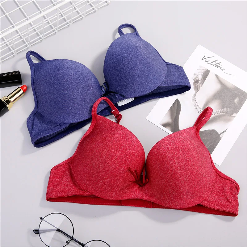 Women Double Push Up Bras Women Sexy Double Push Up Bras One-piece Seamless Bra Women Super Push Up Bra Minimizer Underwire see through bra