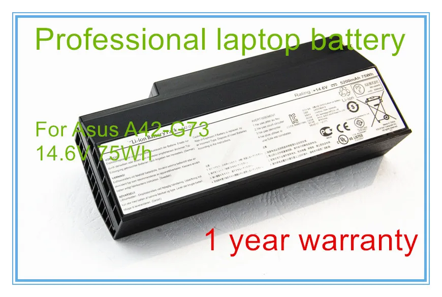 14 6 V 75Wh оригинальный A42-G73 Аккумулятор для G73 G73J G73jh G53 серии ноутбука Бесплатная