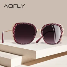 AOFLY, фирменный дизайн, женские солнцезащитные очки, поляризационные, солнцезащитные очки, женские, Ретро стиль, с полой оправой, UV400, Oculos A130
