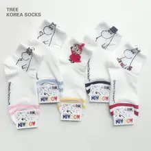 Летние носки из чистого хлопка Mming женский Four Seasons Footsies Moomin модные Pom обувь 1 пара Прямая