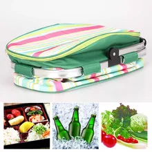 1PC Waterproof Lunch Bag Insulated Thermal Bag Cooler Warm 26L Lunch Box Food Bag Folding Fresh Keeping Insulation Ice Pack