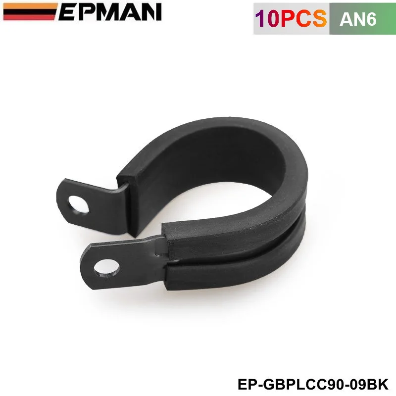 Prix pour 10 PCS x noir aluminium revêtu de caoutchouc coussinée P Clamp ID 14.3 mm AN6 SS HoseEP-GBPLCC90-09BK Prix pour 10 PCS x noir aluminium revêtu de caoutchouc coussinée P Clamp ID 14.3 mm AN6 SS HoseEP-GBPLCC90-09BK