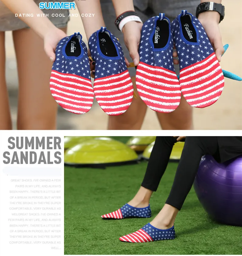 2019 Summer Unisex Sneakers Upstream Light Athletic Shoes American Flag Swimming Shoes Water Sport Seaside Beach Surfing Sandals (9)