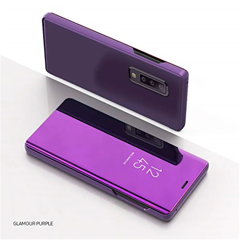 Mirror Flip Clear View Smart Leather Case Cover For Samsung A750 A6 A8 A9 2018 J4 J6 (12)