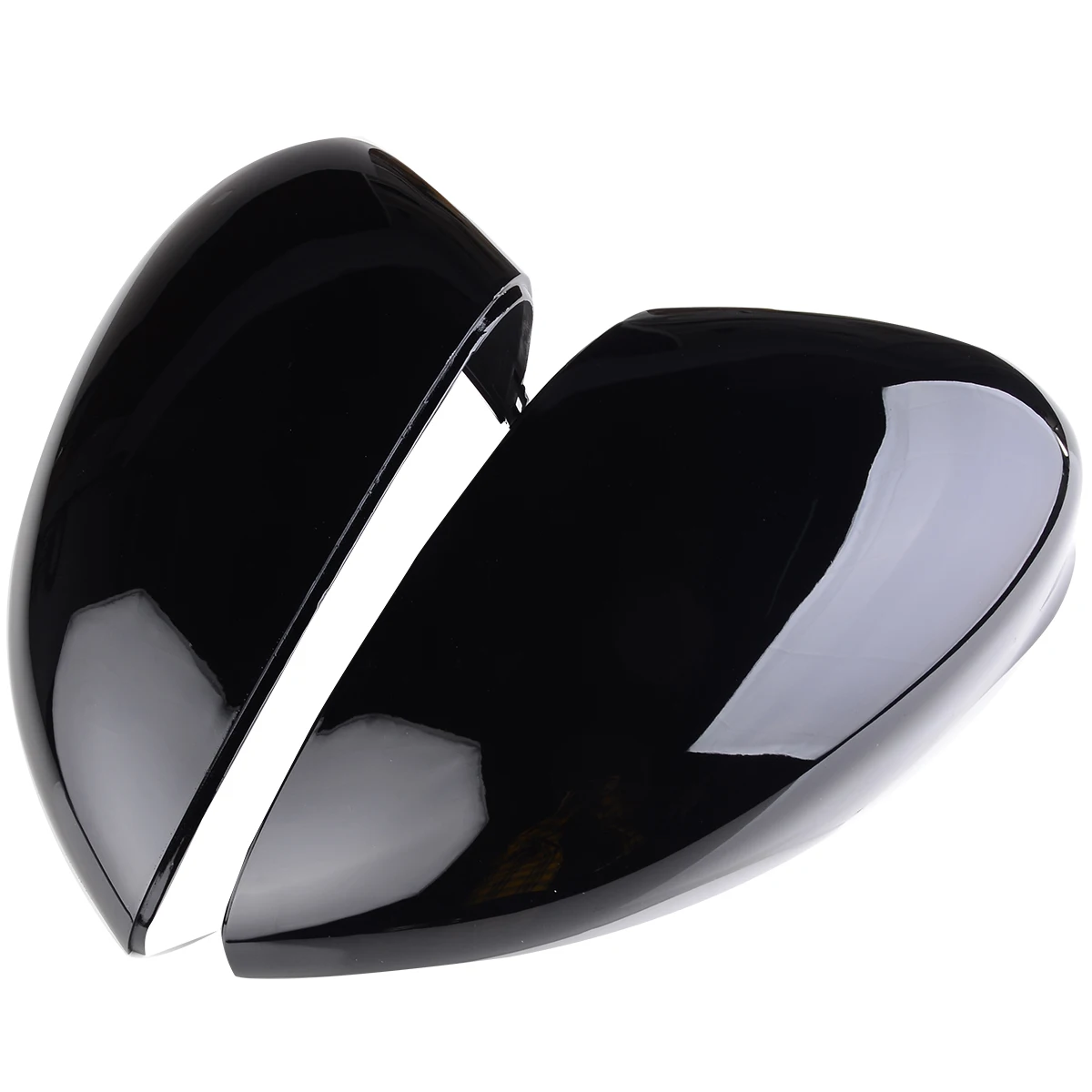 Mayitr 1 Piece Gloss Black Side Mirror Cover Cap Left/Right Wing Door For Ford Fiesta MK7 2008-2017