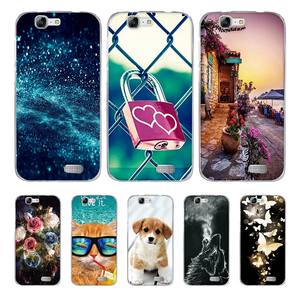 Чехол для Huawei Ascend G7 C199 мягкий чехол из ТПУ с 3D рисунком задние чехлы телефона