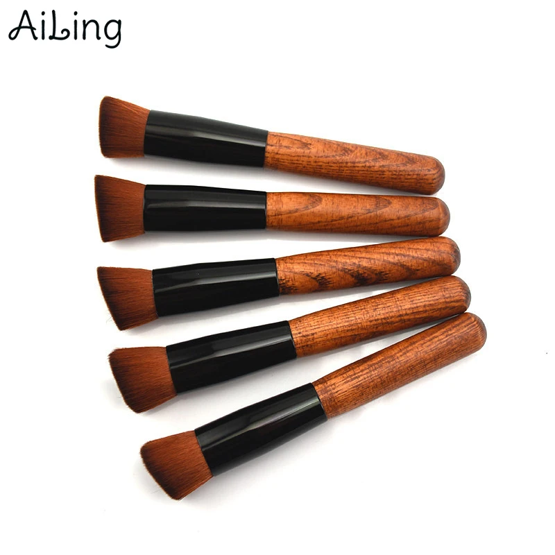 

AiLing Synthetic Hair Foundation Brush Comfortable Wooden Handle Brushes for Face Makeup Used with Liquid or Solid Easy To Use
