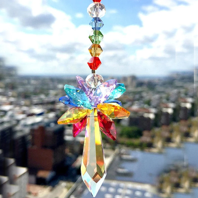 1PCS Chakra Crystal Angel Suncatcher Pendant Hanging Prism Ornament