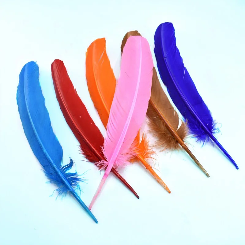 

10pcs/lot natural Turkey feathers for crafts 25-30CM DIY colorful feathers for headress hats Jewelry wedding plumas decoration