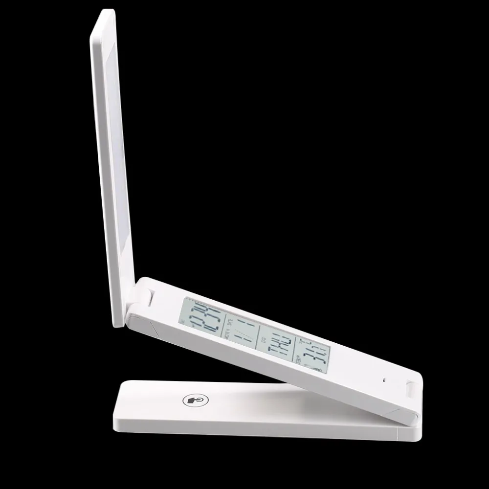 Folding LED table lamp Led rechargeable desk lamp eye protection mini portable LED light With Calendar alarm colck