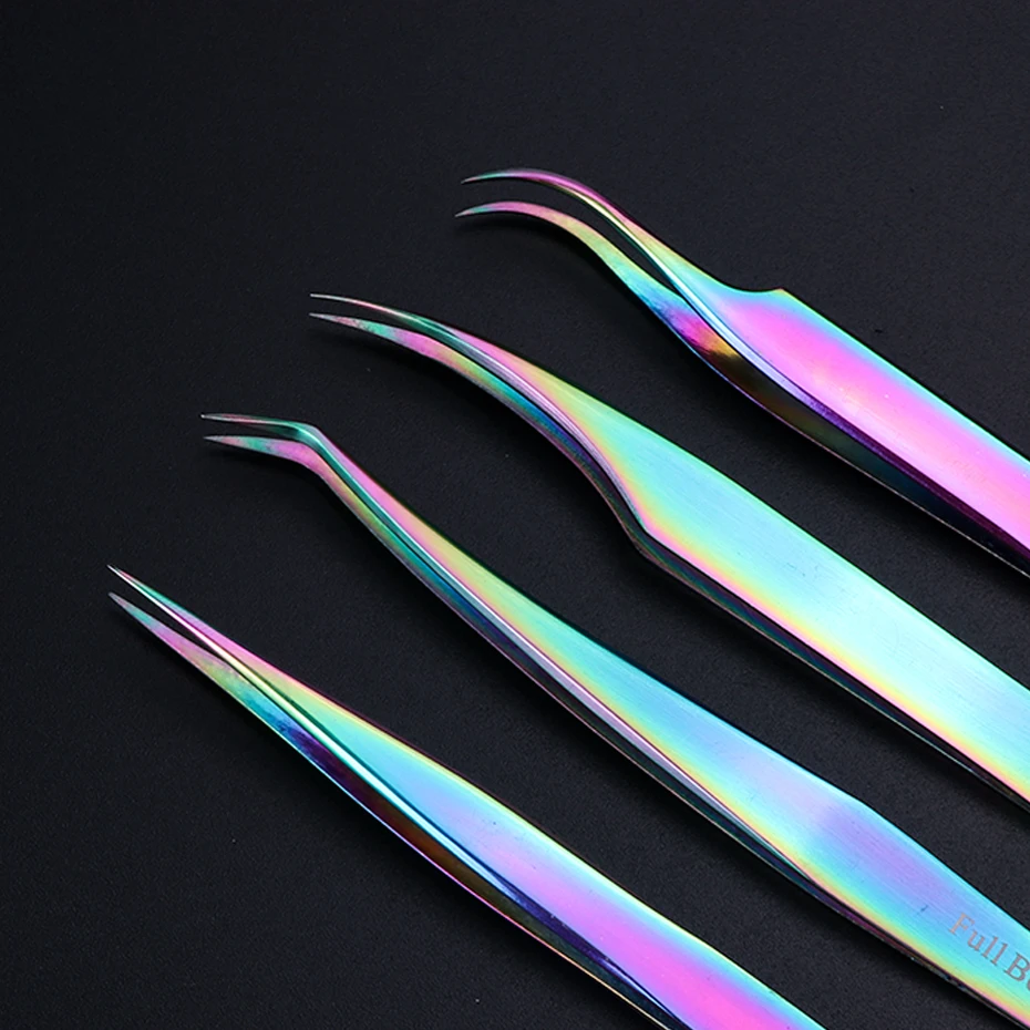 1pcs Eyelash Tweezers Curved Straight Chameleon Nail Nipper Fake Eyelashes Extension Manicure Makeup Nail Art Tools LAFB1-4-1