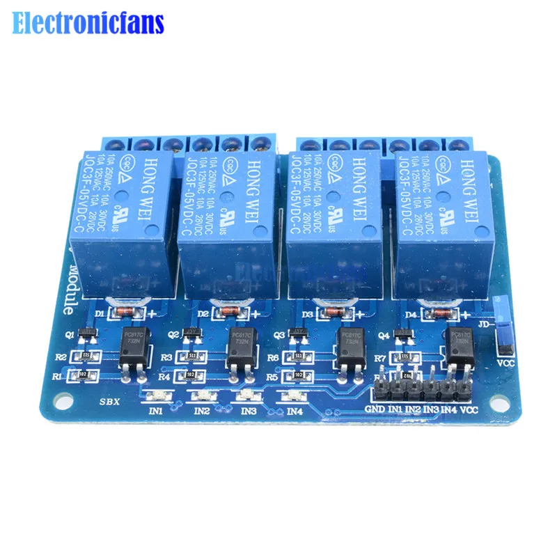 4 Канальный Релейный Модуль 5 В для Arduino канальная оптопара релейная плата