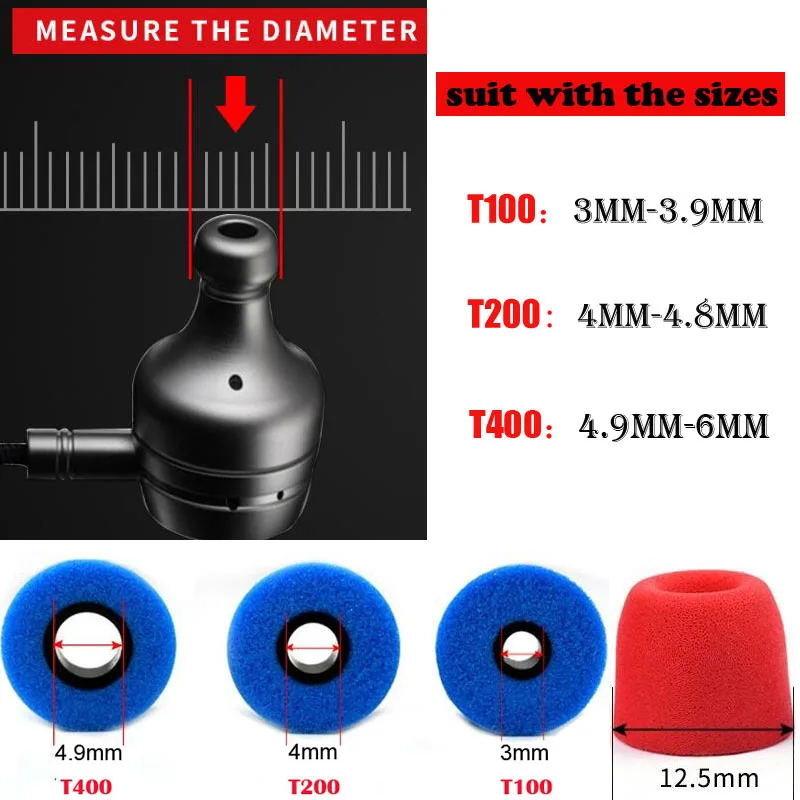 T200(4 мм отверстие) пены памяти шапки с наушниками крышка в ухо ушные вкладыши губки наконечники амбушюры вкладыши чашки для гарнитуры наушники ушные вкладыши