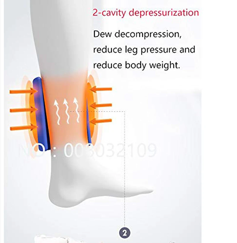 РЕГУЛИРУЙТЕ СИЛУ ВОЗДУШНОЙ КОМПРЕССИИ, предотвращает варикозное расширение вен, снимает напряжение в областях стоп и икр, снимает стресс и расслабляет