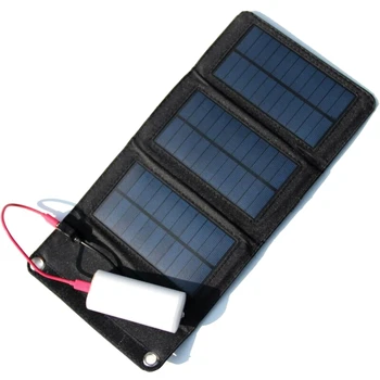 

BUHESHUI Foldable Solar Panel Charger for Mobile Phone /Power Bank Battery Charger 5W Solar Panels 2pcs/lot Free Shipping