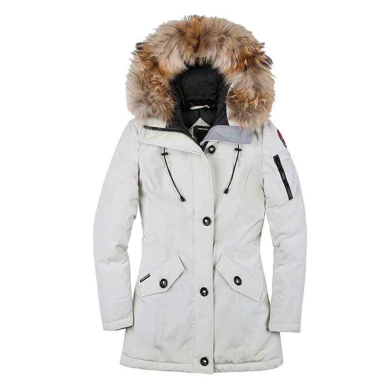 TIGER FORCE 2017 Women Winter Coat Parka Padded Coat Winter Jacket Women European Size Real Raccoon Fur Collar Free Shipping