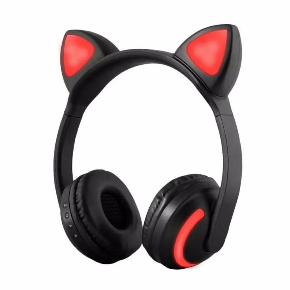 SOONHUA Cat Ear Bluetooth headphones V4 2 Gaming Headset Stereo Earphone LED Flashing Glowing For PC Mobile Phone Gift for Kid