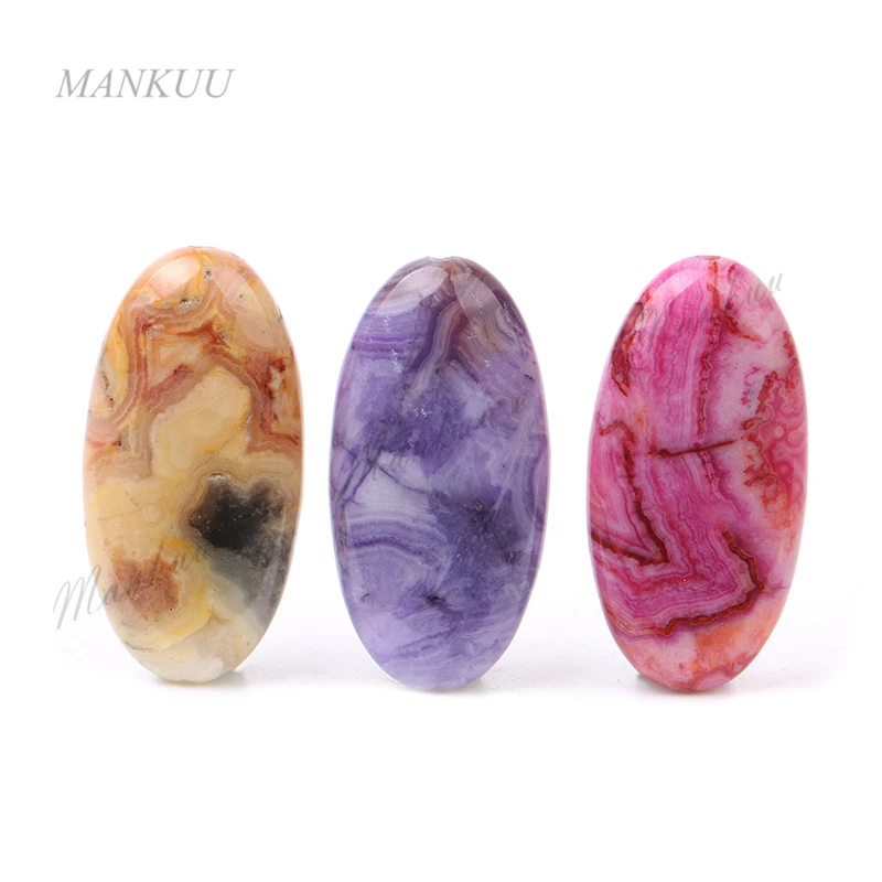 

Mankuu 15*30mm Oval Brazil Agates Loose Beads Purple/Yellow Natural Strip Pattern Agates Stone Beads For Jewelry Making 5pcs/Lot