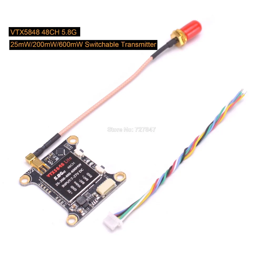 Новый VTX5848 LITE 48CH 5,8 Г 25/100/200/400/600 МВт переключаемый FPV Радиоуправляемый Дрон VTX видео передатчик Модуль OSD Управление